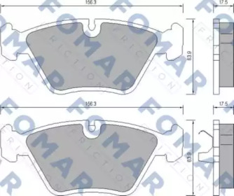 FOMAR FRICTION fo649281 -  Комплект тормозных колодок, дисковый тормоз